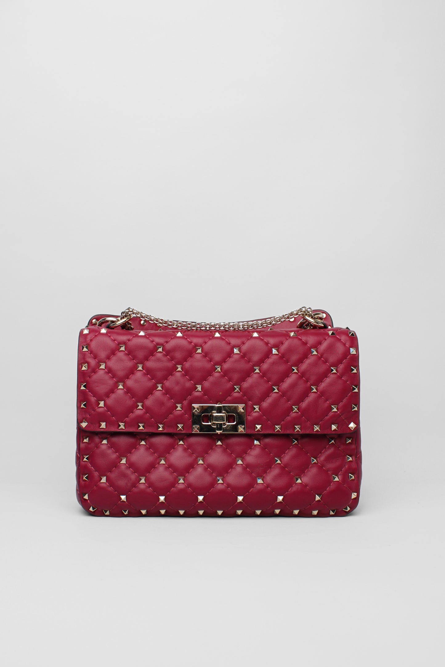 Valentino rockstud cerise gold trim crossbody bag