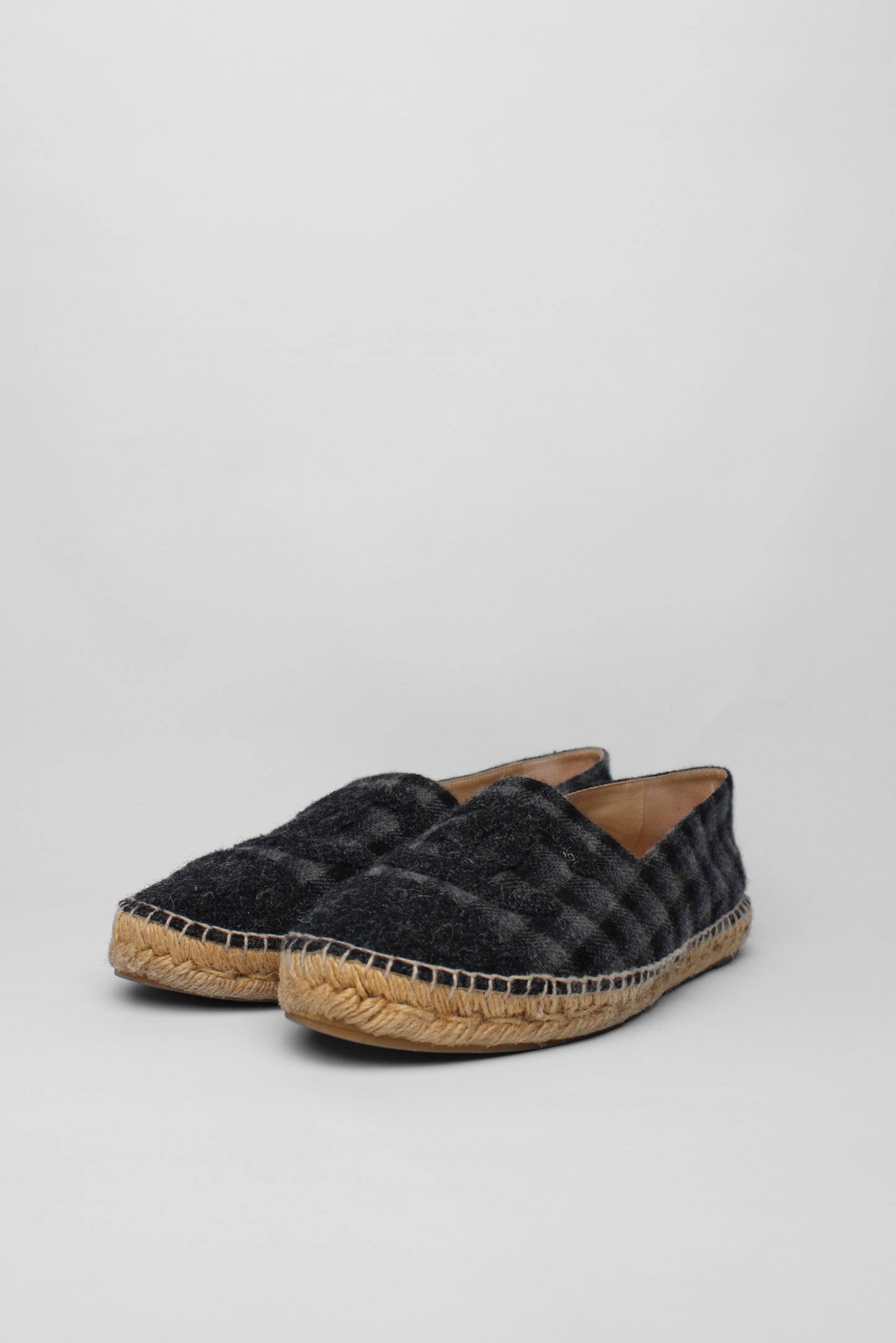 Chanel Grey Check Espadrilles Size 41