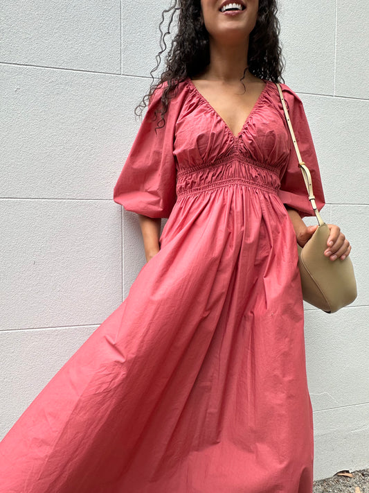 Matteau Peach Gather Dress Size 1