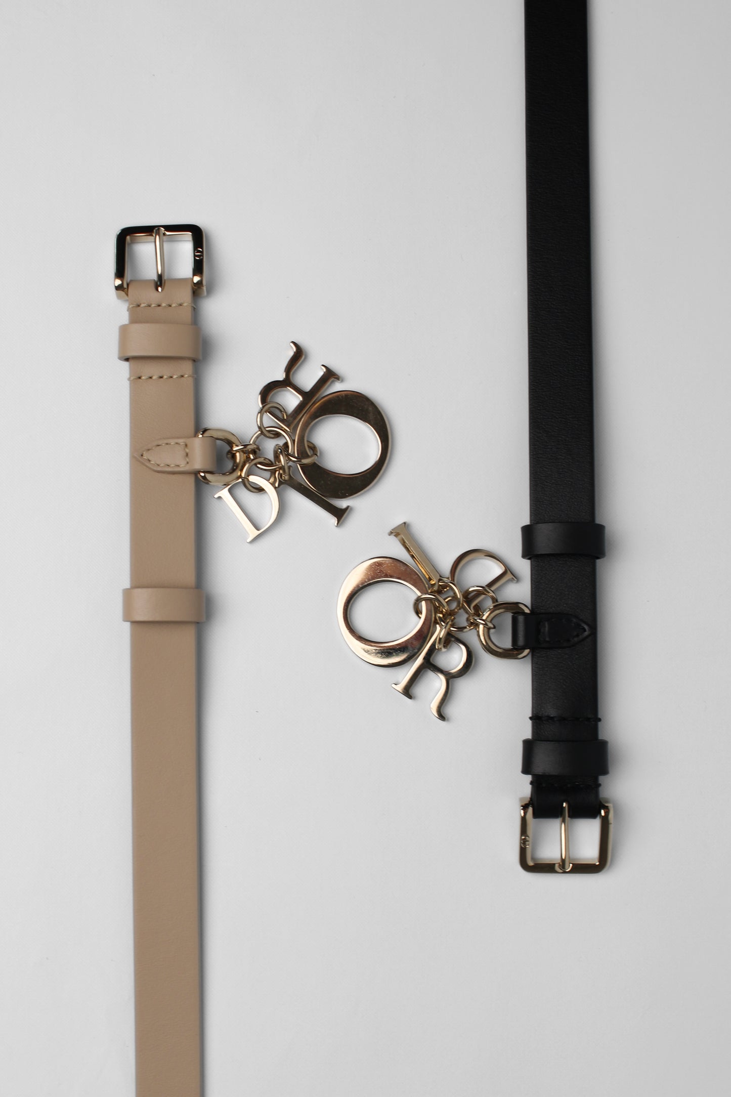 Dior Thin Black Leather Belt