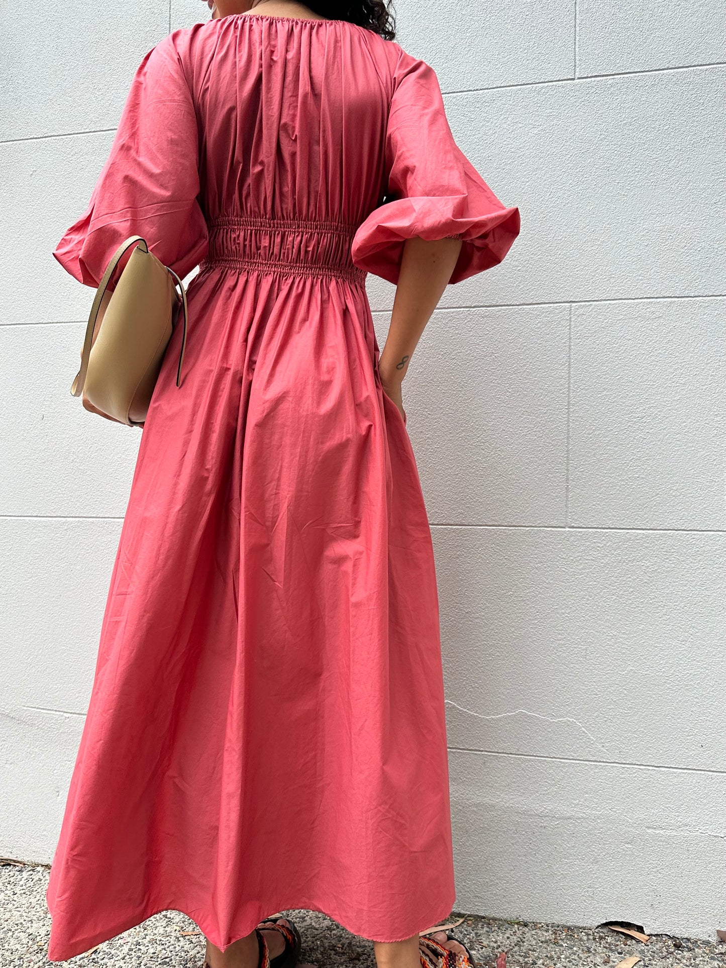 Matteau Peach Gather Dress Size 1