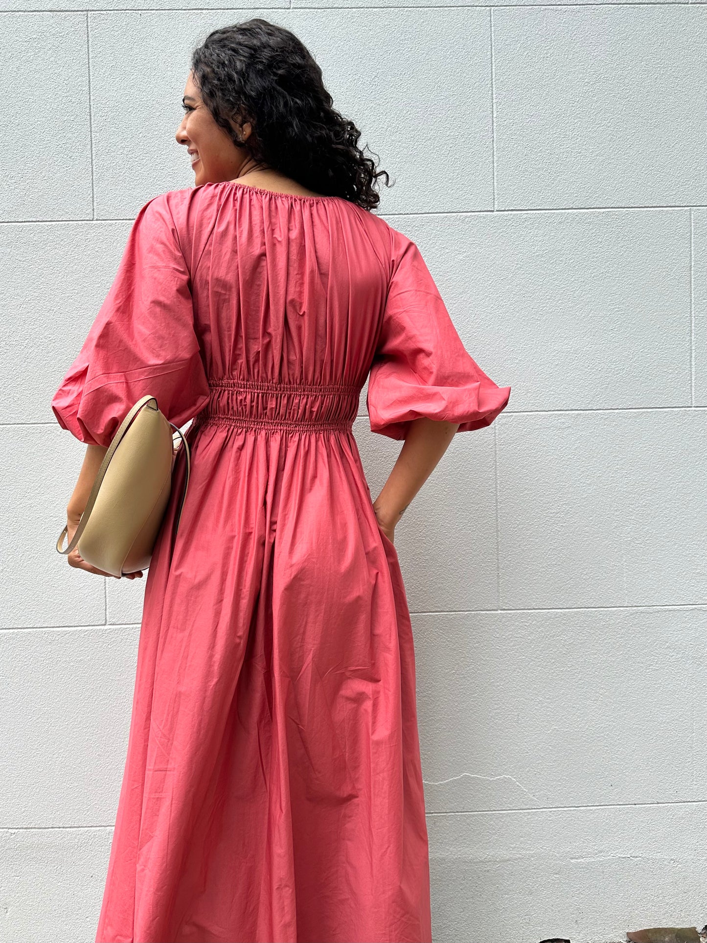 Matteau Peach Gather Dress Size 1