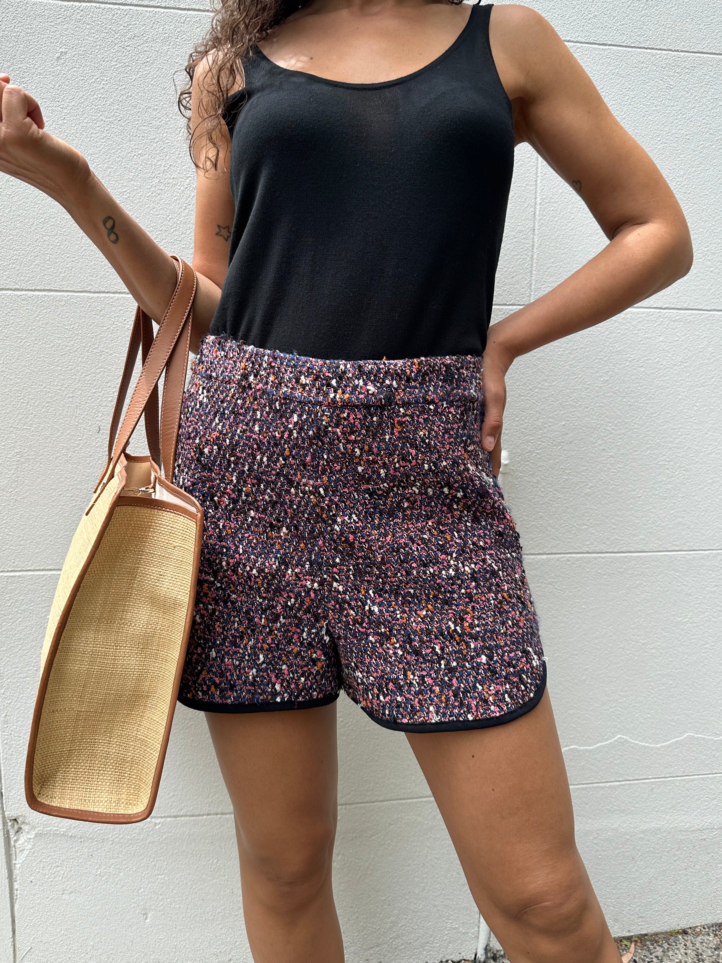 Scanlan Theodore Pink Tweed Shorts Size S