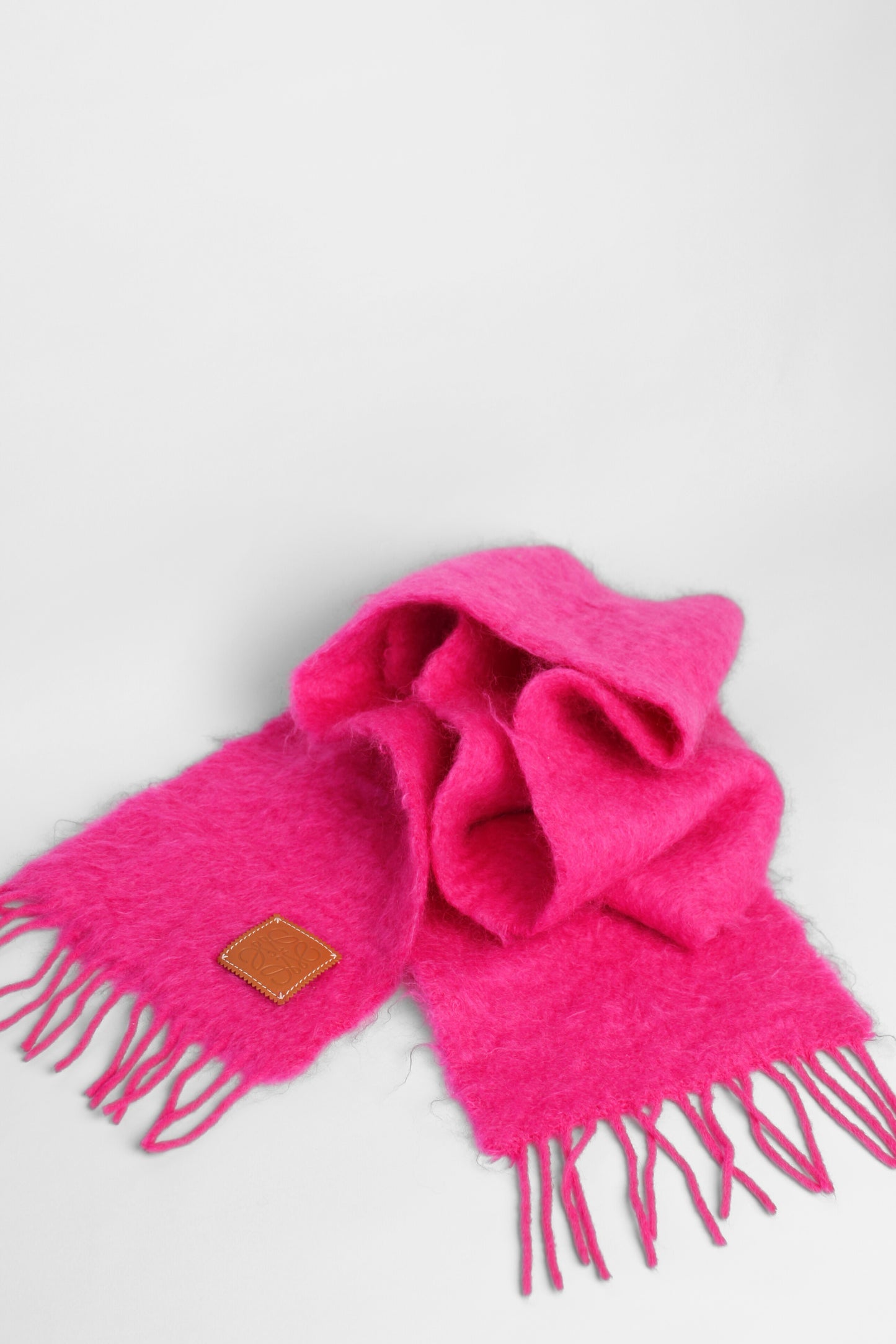 Loewe Hotpink Mohair Fringe Scarf