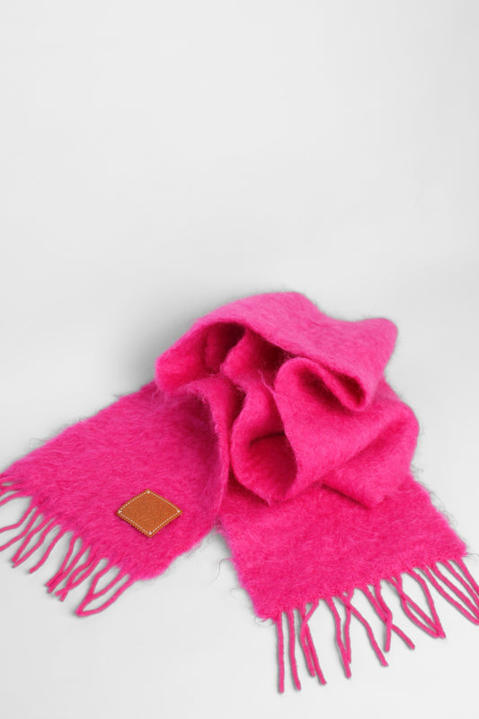 Loewe Hotpink Mohair Fringe Scarf