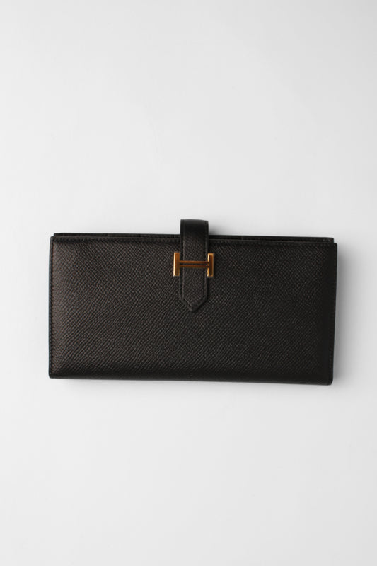 Hermes Black Epson Leather H Wallet