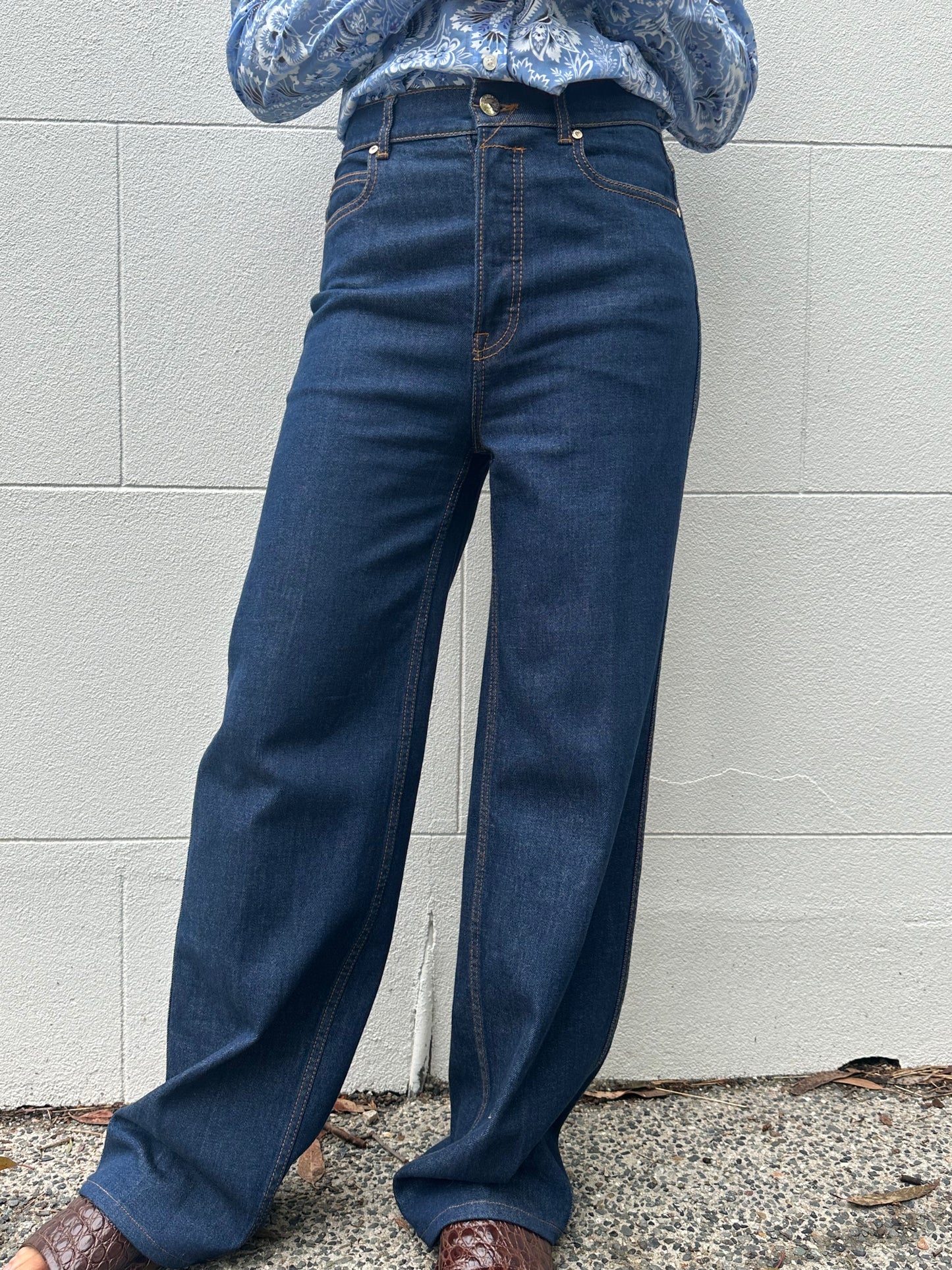 Zimmermann Blue Wide Jeans Size 26