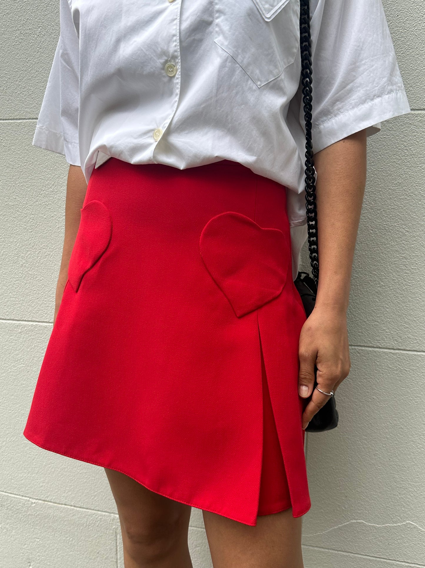 Dior Red Heart Pocket Mini Skirt Size 38