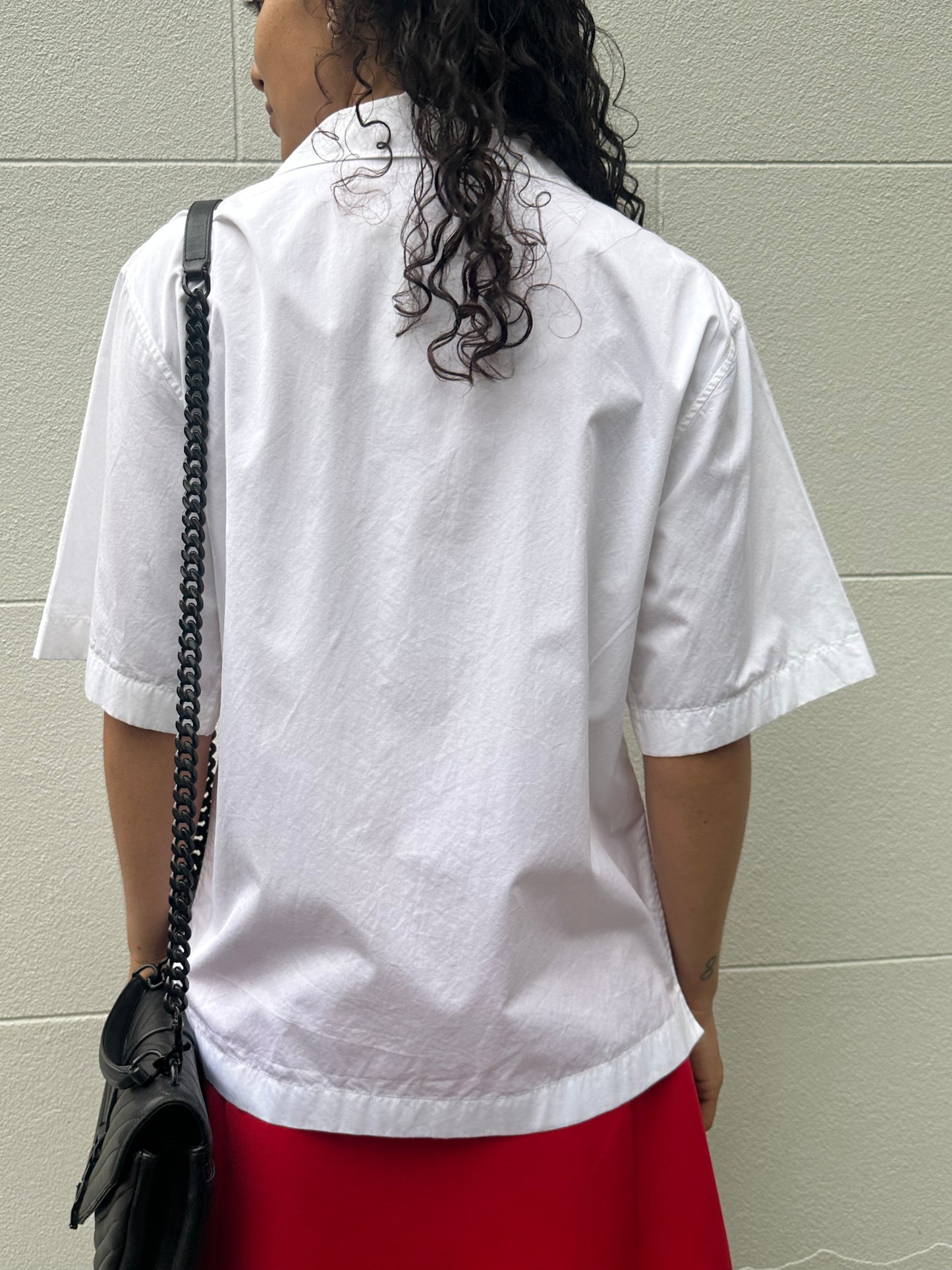 Prada White Short Sleeve Shirt Size 38