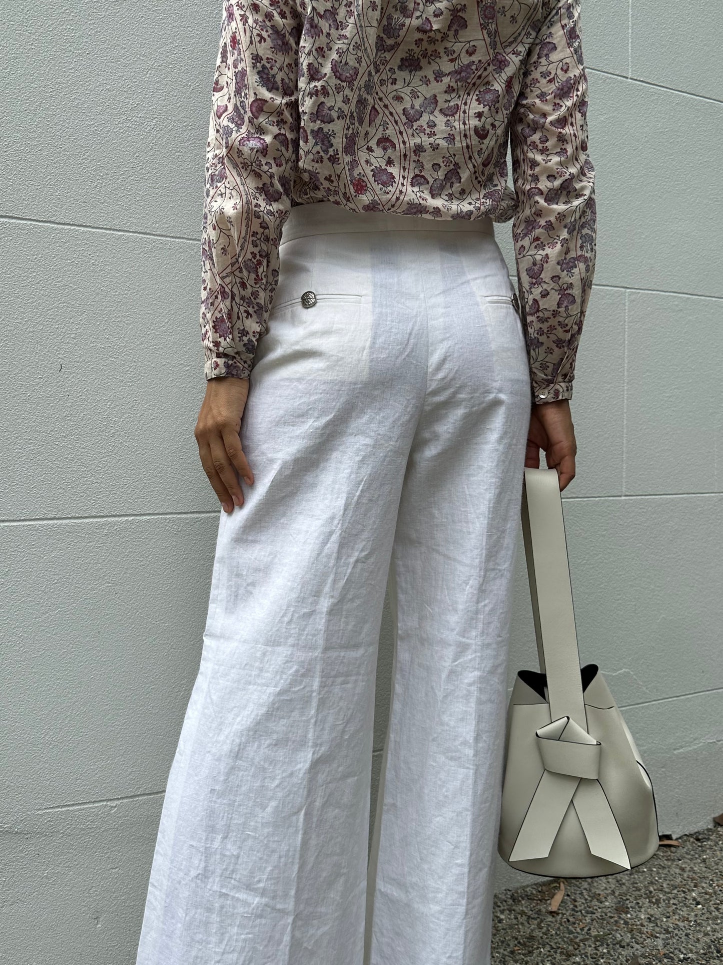 Chanel White Wide Leg Pant Size 38