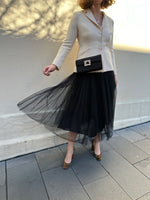 Christian Dior Black Tulle Skirt Size 42