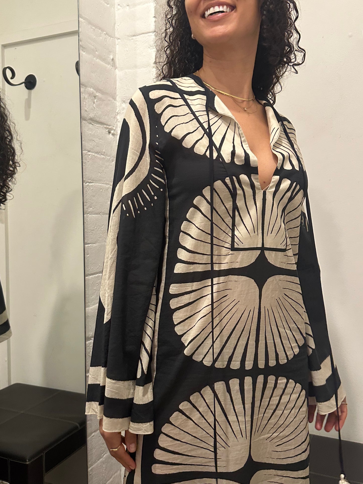 Johanna Ortiz Black and White Kaftan Size 2