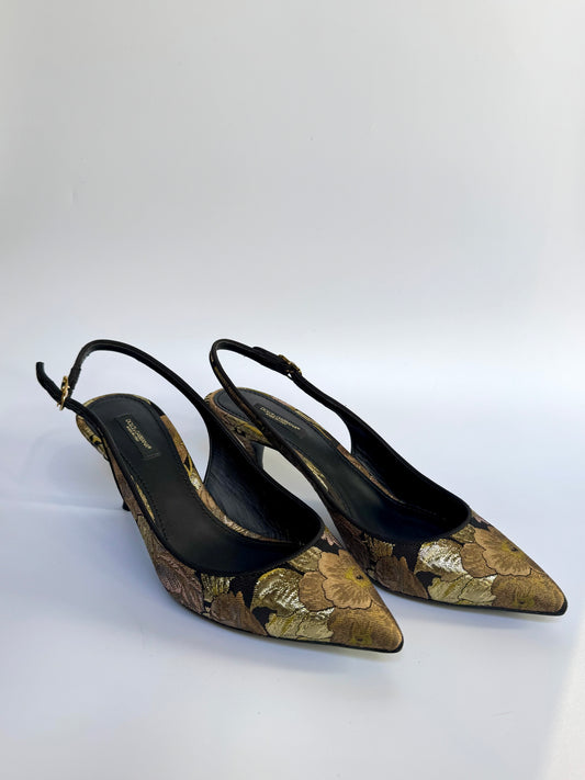 Dolce & Gabbana Brocade Slingbacks Size 41