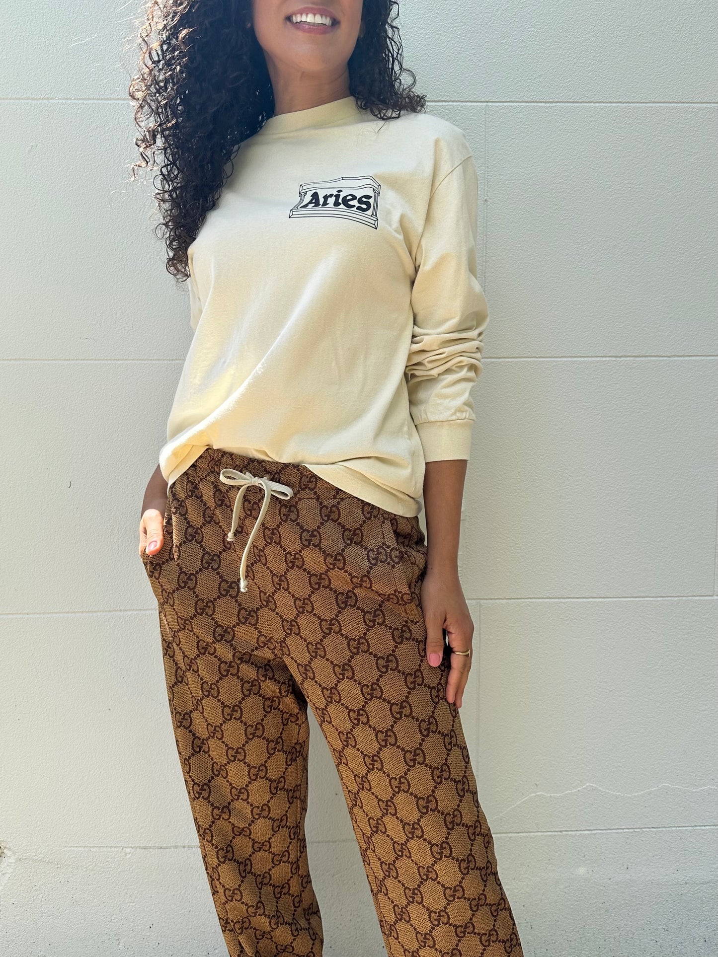 Gucci Brown Logo Pant Size XS