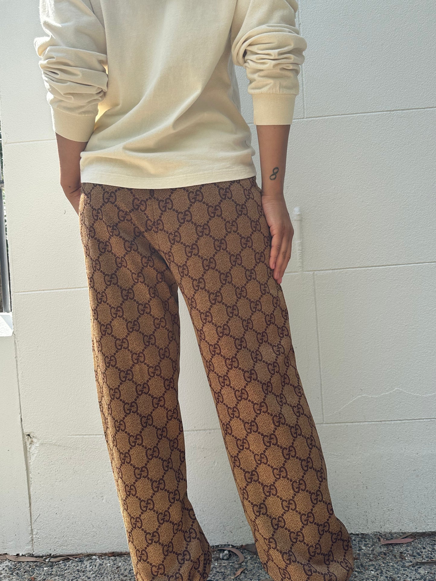 Gucci Brown Logo Pant Size XS