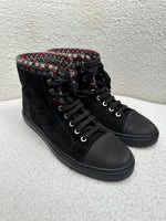 Chanel Tweed Leather Boots Size 40