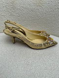 Dolce & Gabbana Yellow Brocade Heels Size 40