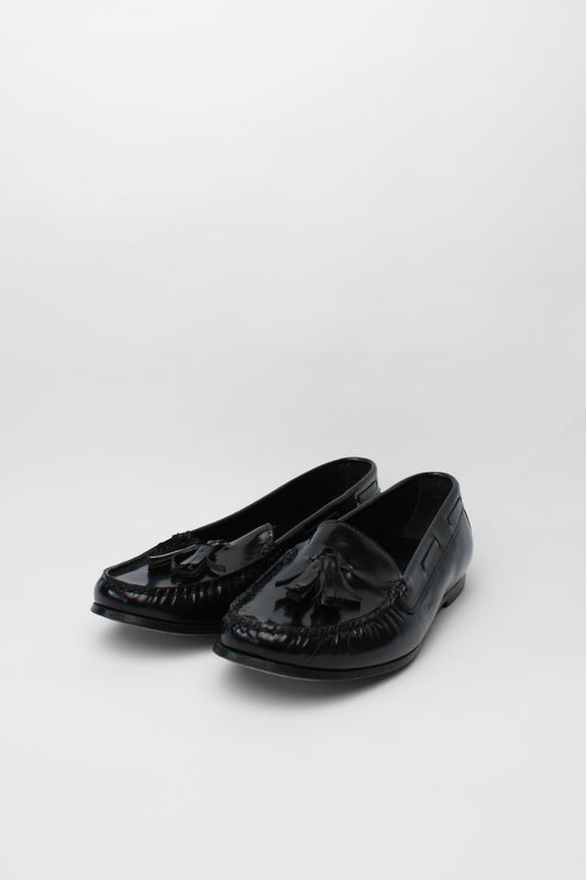 Hudson Black Tassel Loafers Size 38