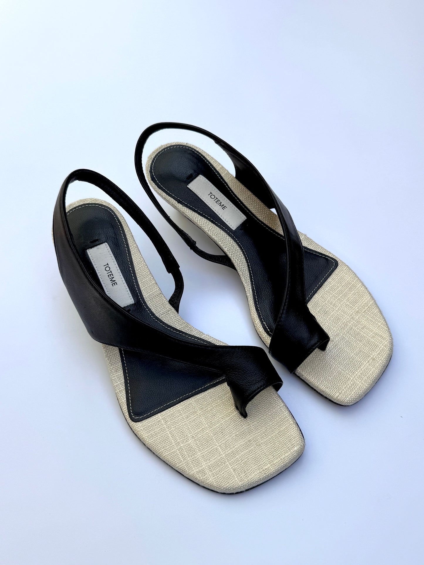 Toteme Fabric Black Sandals Size 35