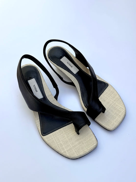 Toteme Fabric Black Sandals Size 35