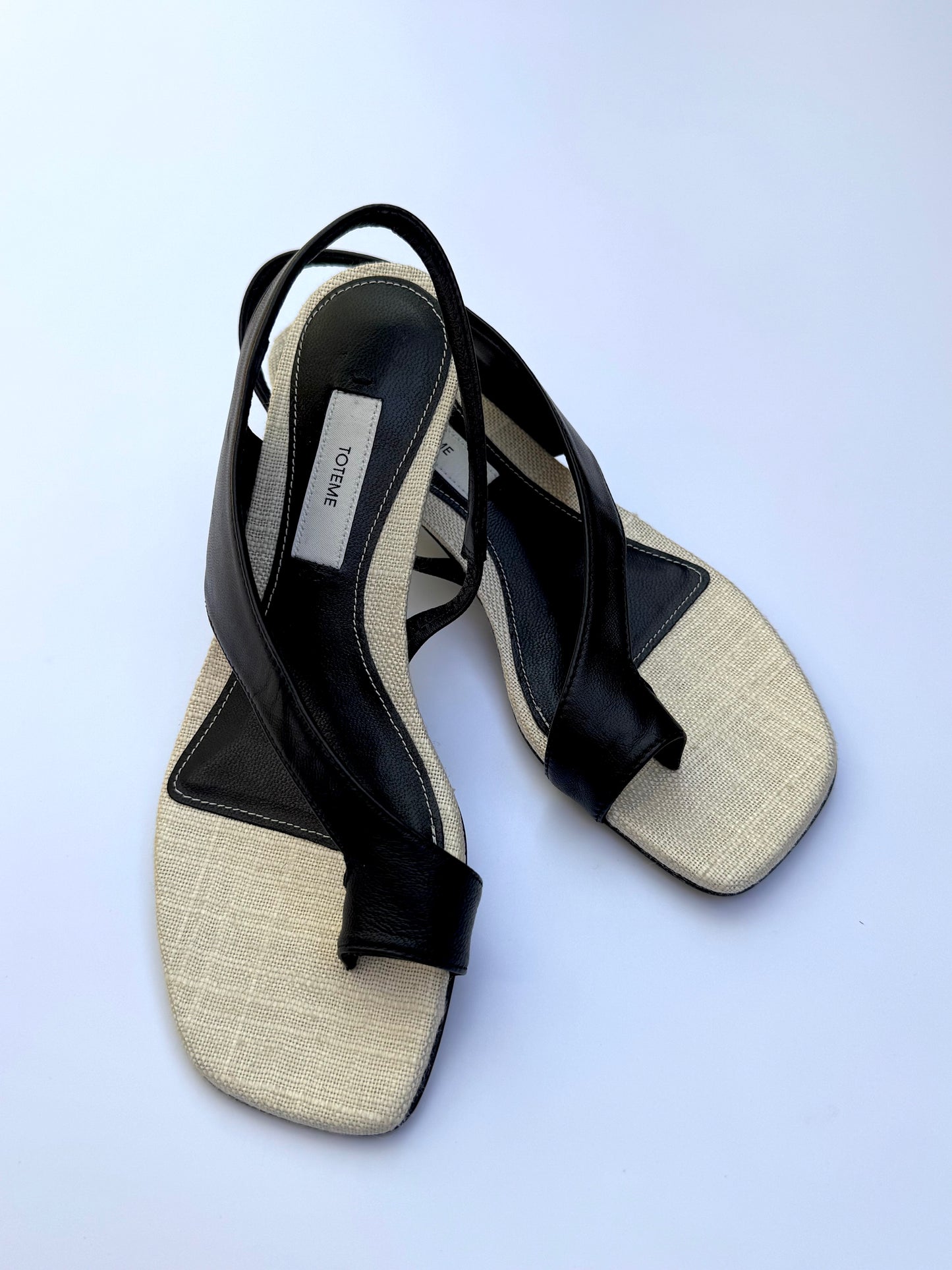 Toteme Fabric Black Sandals Size 35