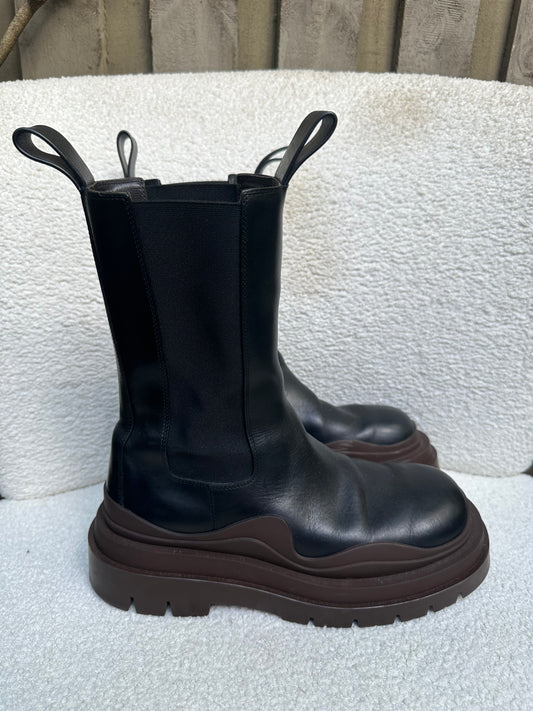 Bottega Veneta Tractor Black Boots Size 41