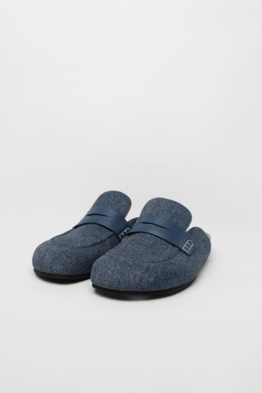 JW Anderson Blue Denim Flat Mules Size 39