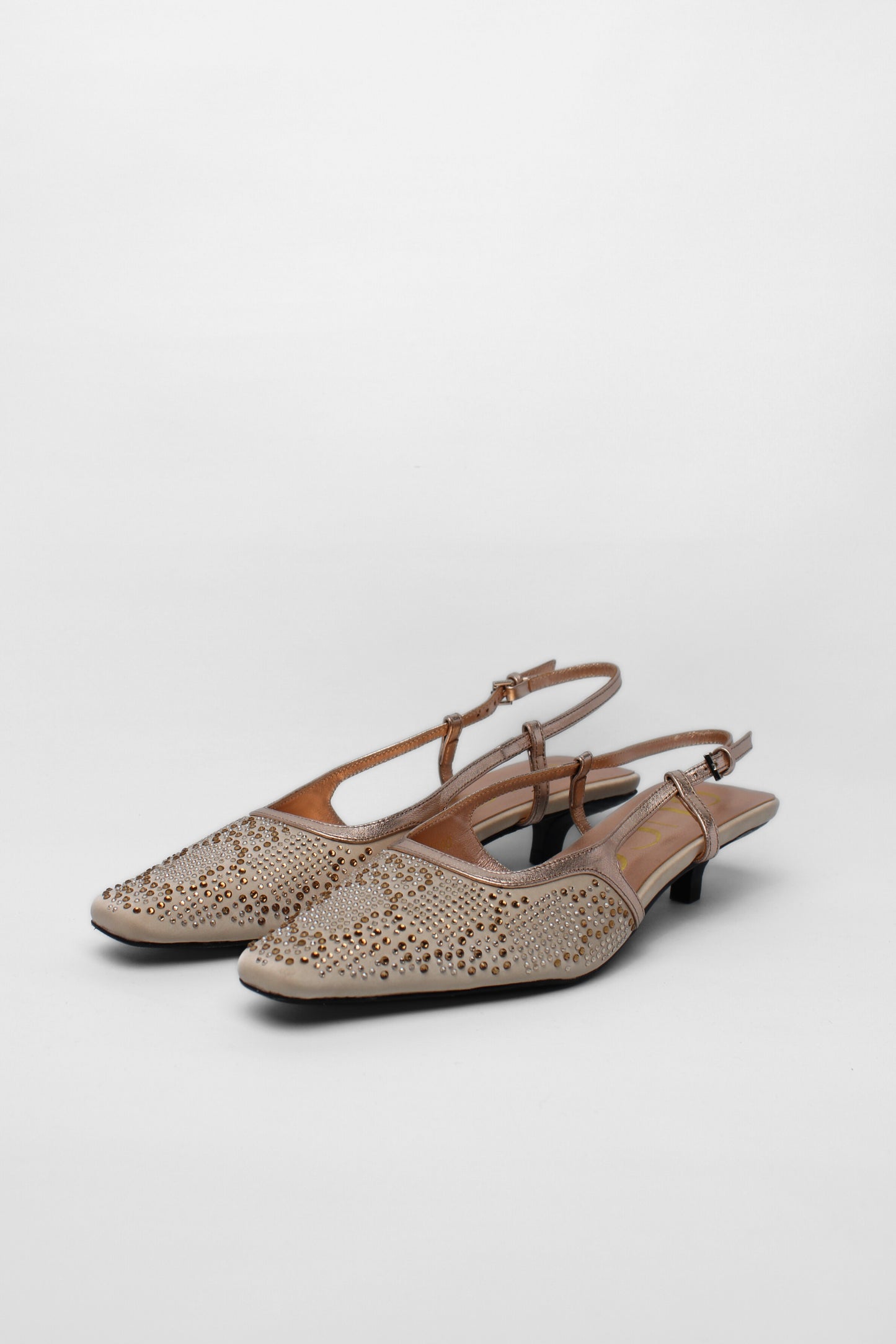Gucci Jewel  Gold/ Beige Slingbacks Size 38