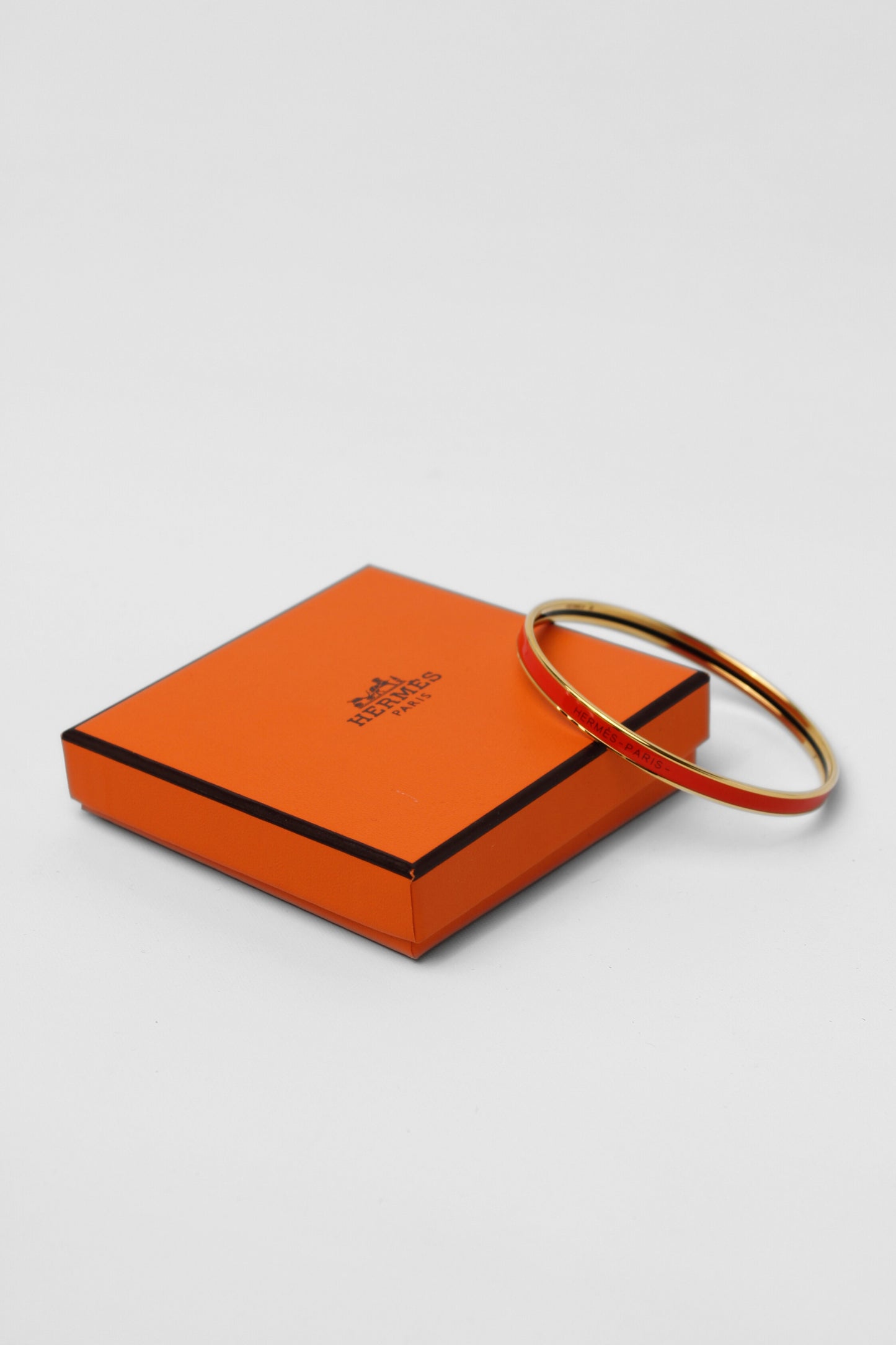 Hermes Orange Gold Enamel bangle