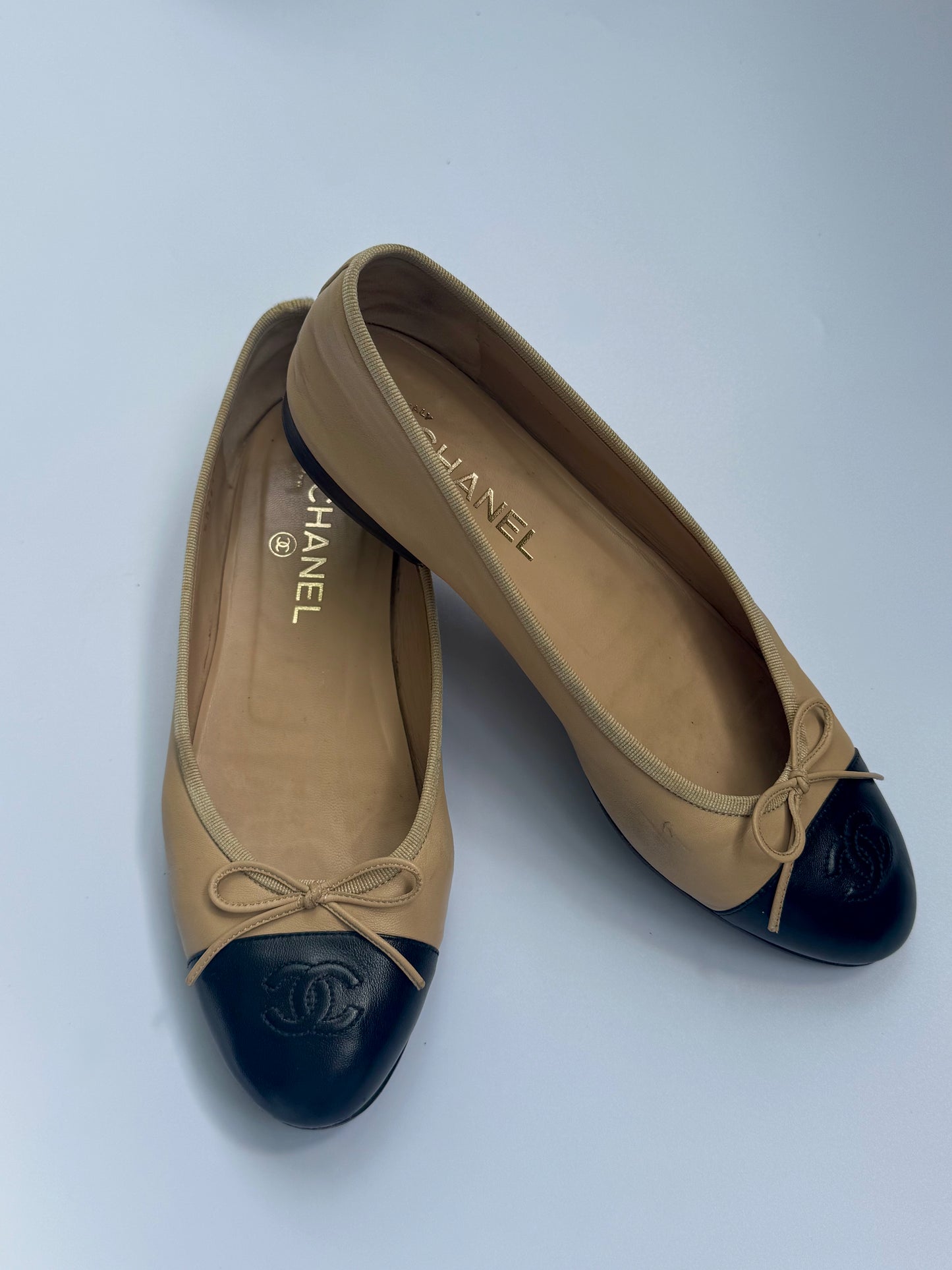 Chanel Two Tone Ballet Flats Size 39.5