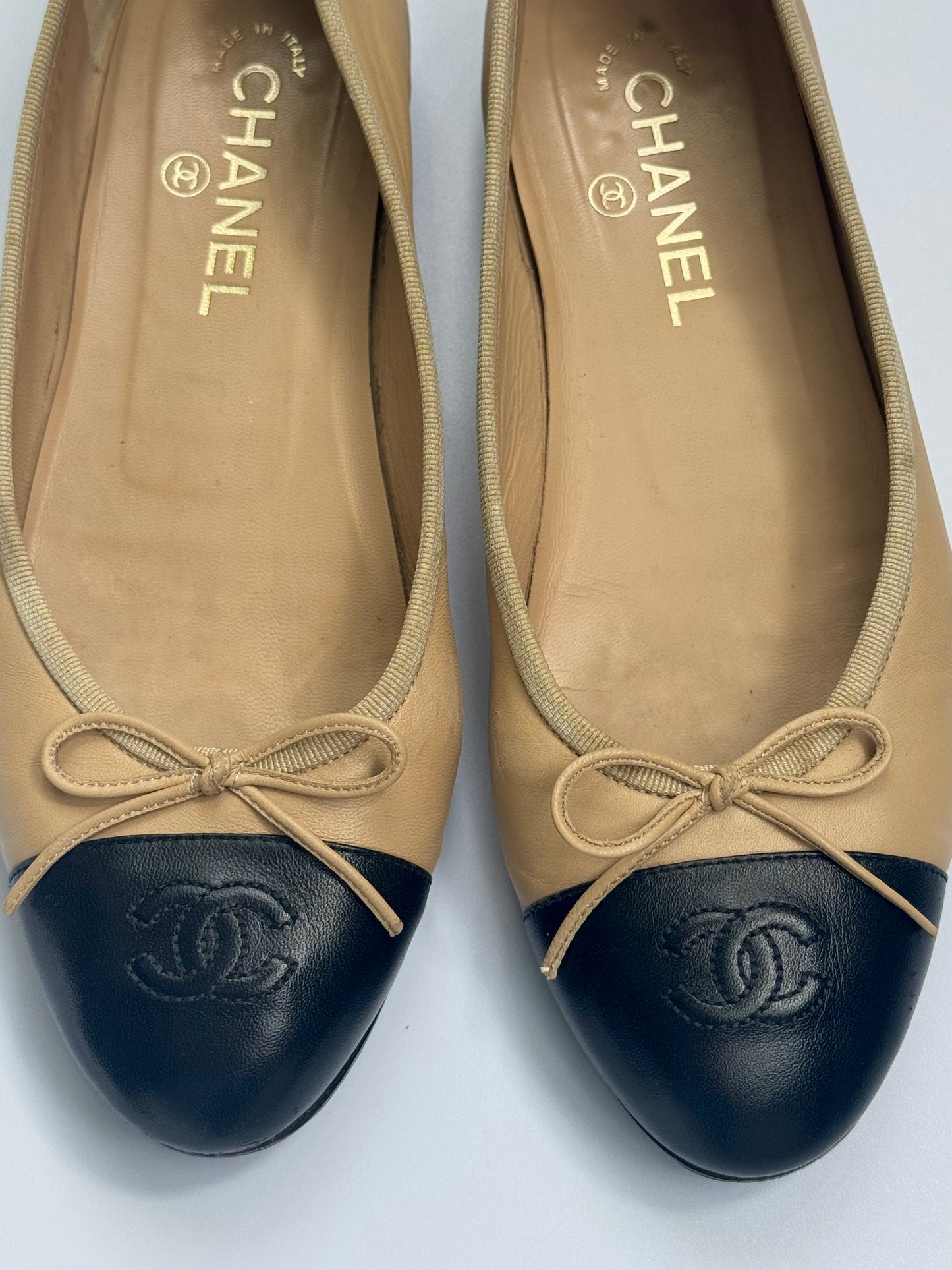 Chanel Two Tone Ballet Flats Size 39.5