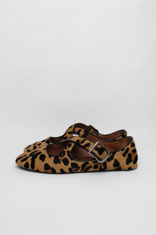 Alaia Leopard Cross Ballets Size 40