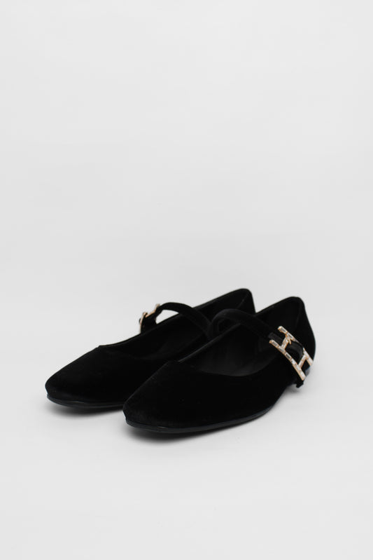 Hermes Black Jane Ballet Flats Size 38