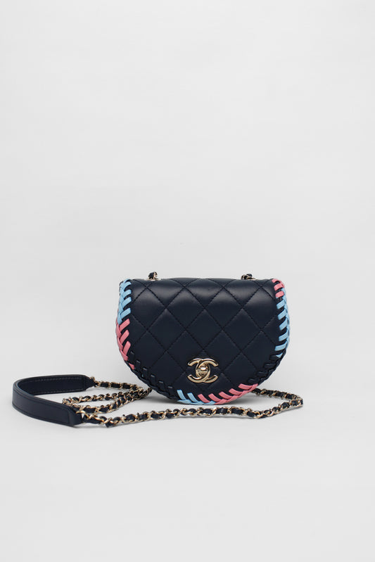 Chanel Navy Braided Mini Bag