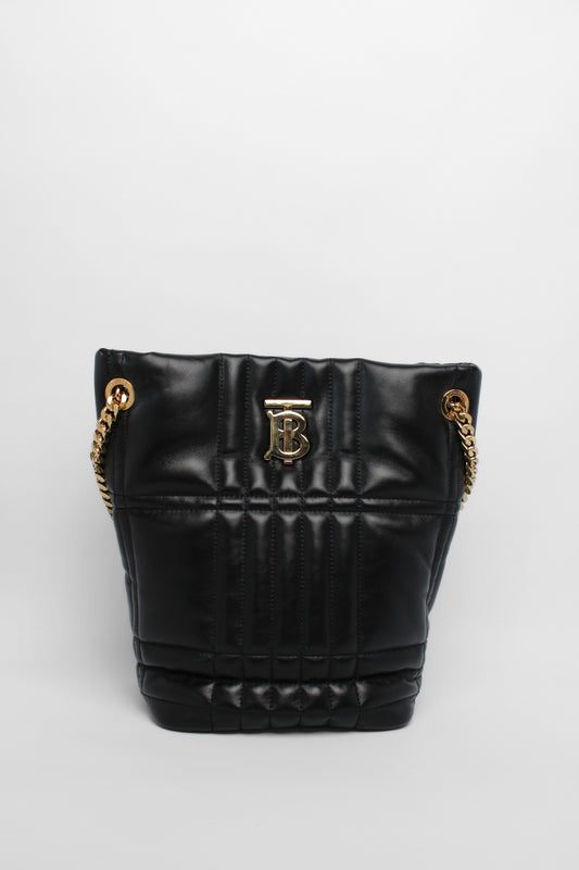 Burberry Black Quilted Gold Chain Bag