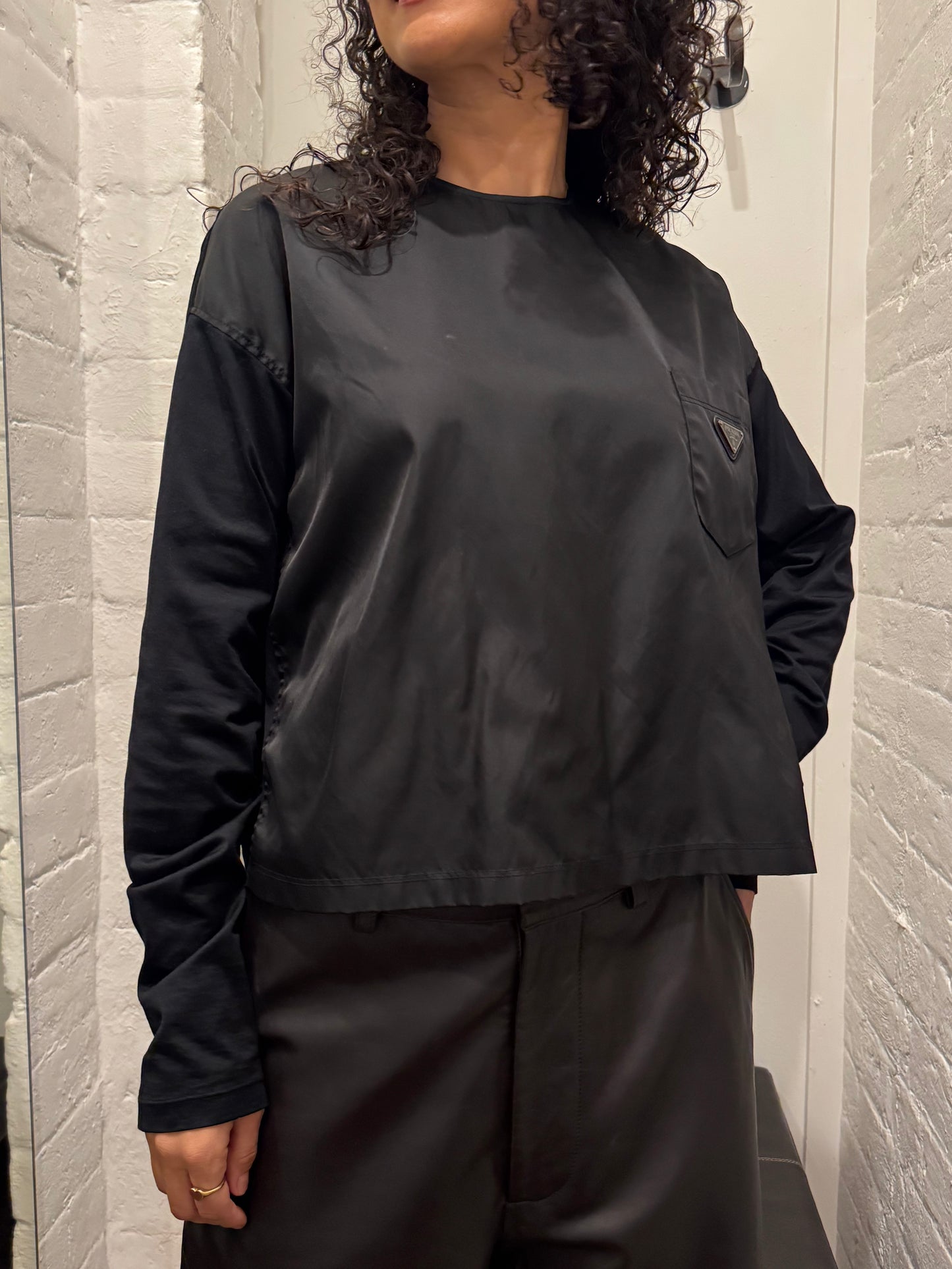 Prada Nylon Black T-Shirt Size S