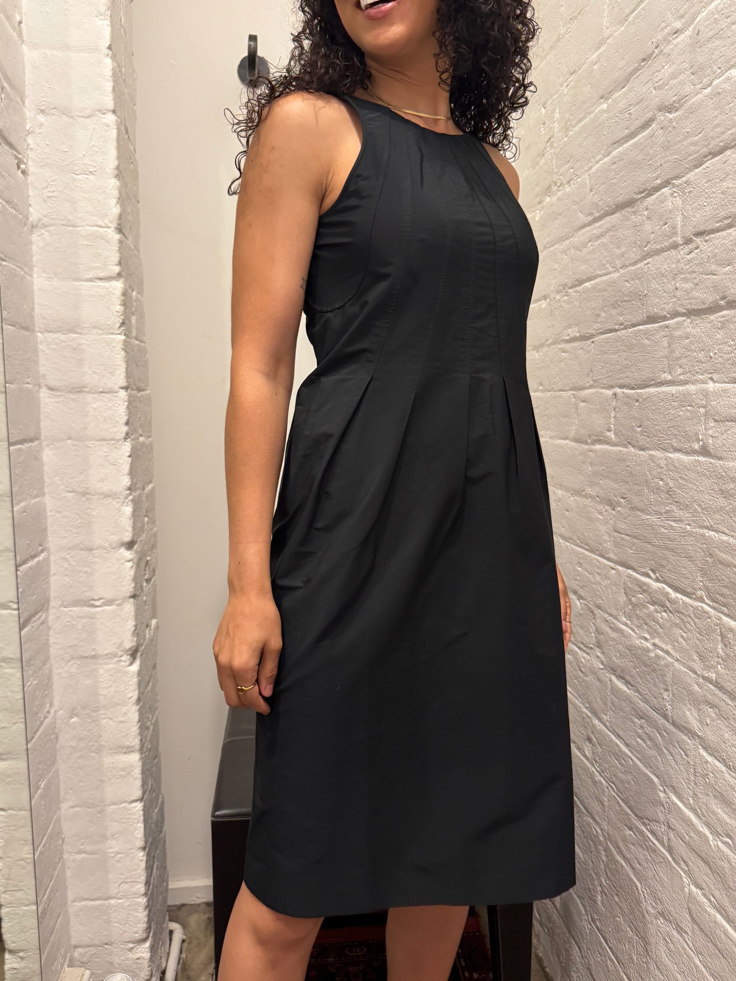 Jil Sander Black Stitch Dress Size 34