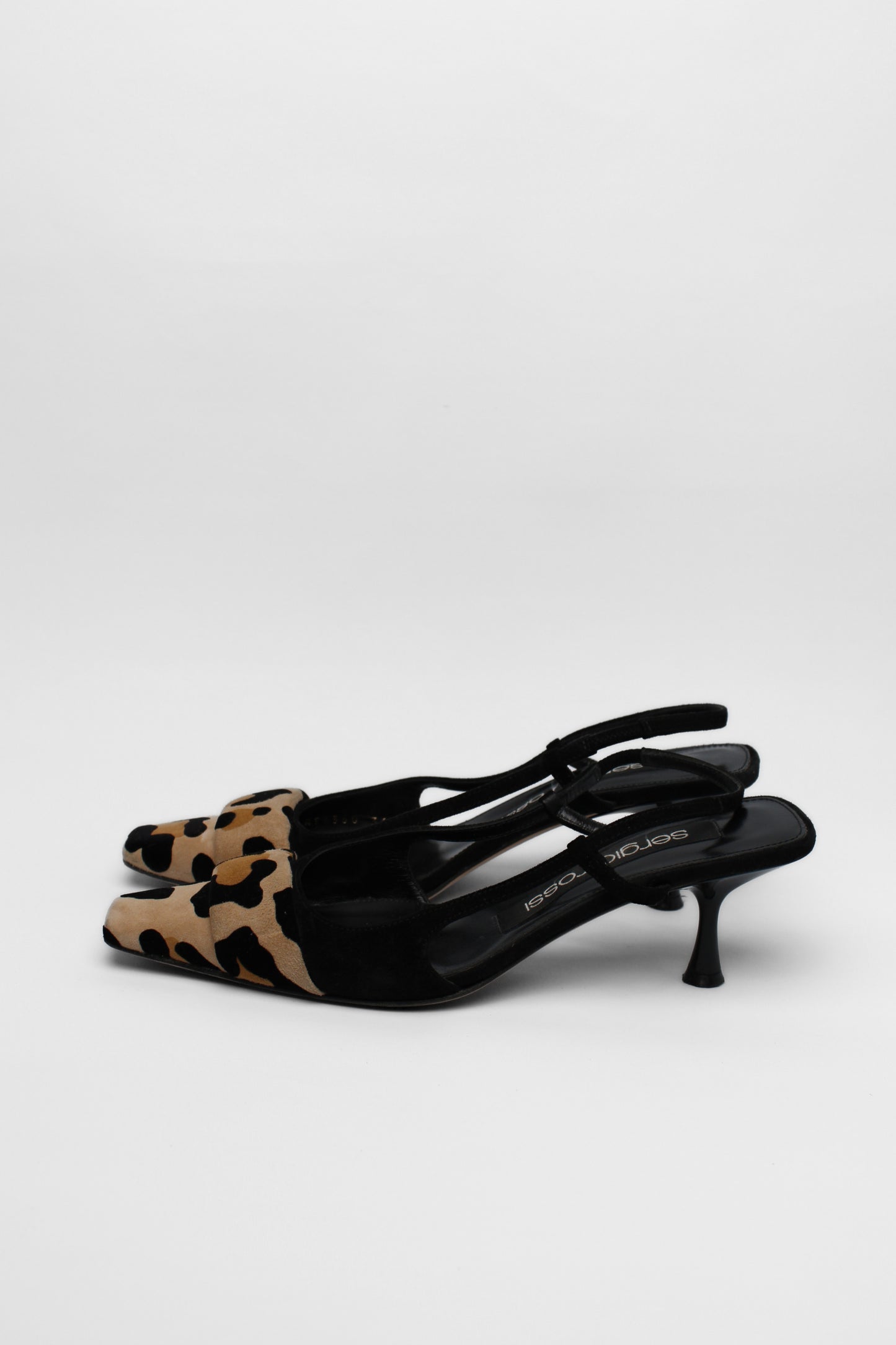 Sergio Rossi Leopard Suede Slingbacks Size 36