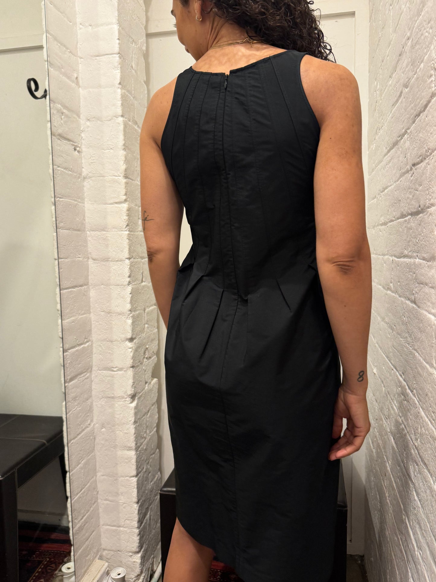 Jil Sander Black Stitch Dress Size 34