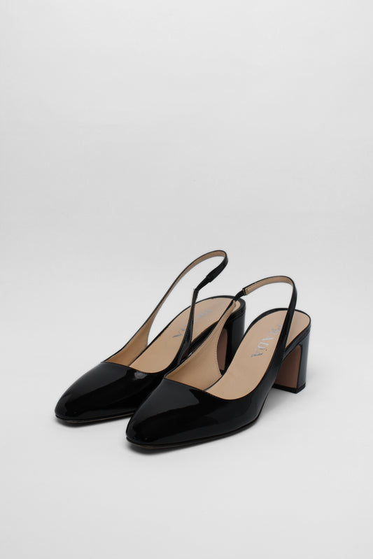 Prada Black Patent Slingbacks Size 36.5