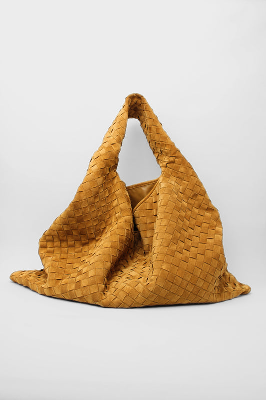 Bottega Veneta Tan Suede Hobo Large Bag