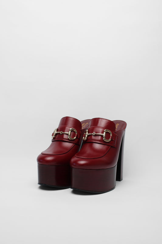 Gucci Burgundy Platform Mules Size 37.5