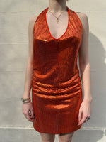 Bottega Veneta Orange Sequinned Dress Size 36