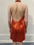 Bottega Veneta Orange Sequinned Dress Size 36