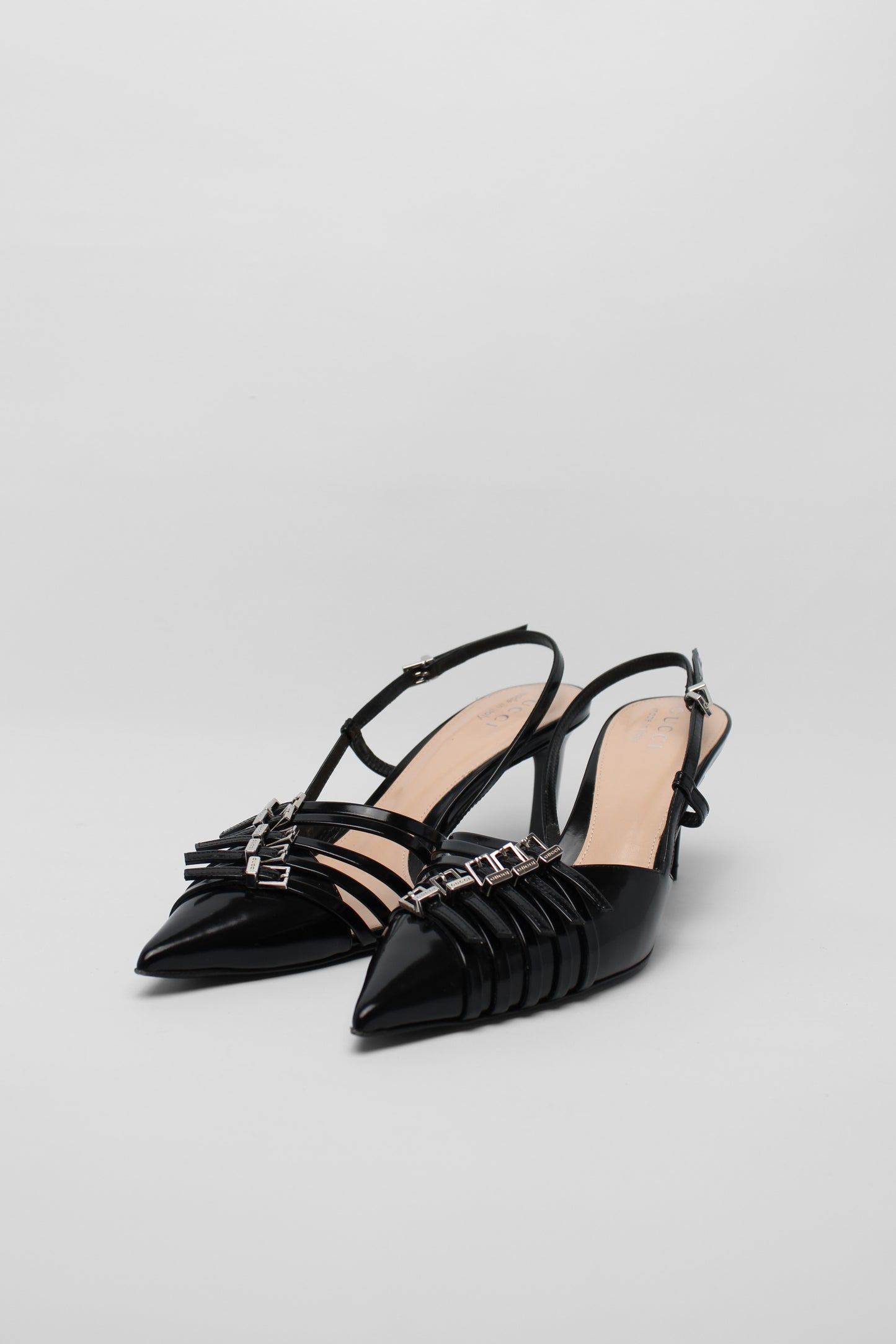 Gucci Black Buckle Heels Size 37