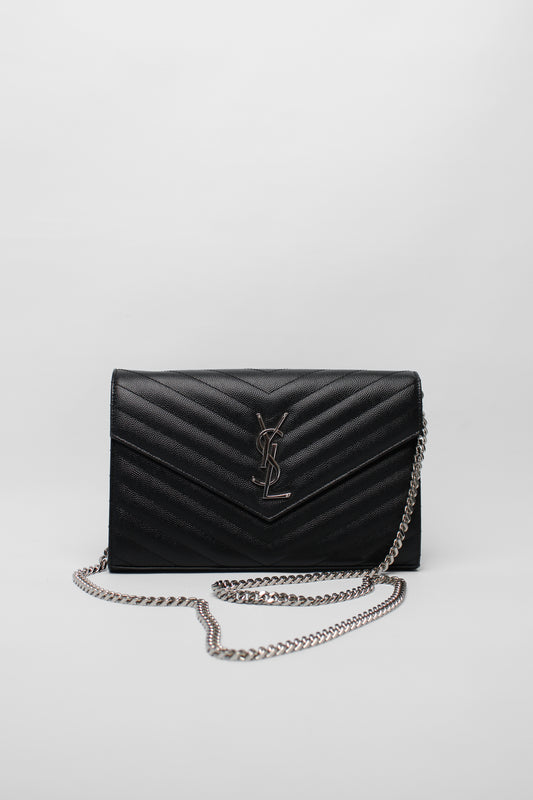 Saint Laurent Black Silver Chain Bag