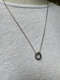Rosa Maria Silver Necklace With Diamond Covered Circle