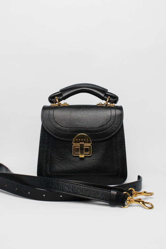 Marni  Black Leather Juliette Bag , Gold Hardware