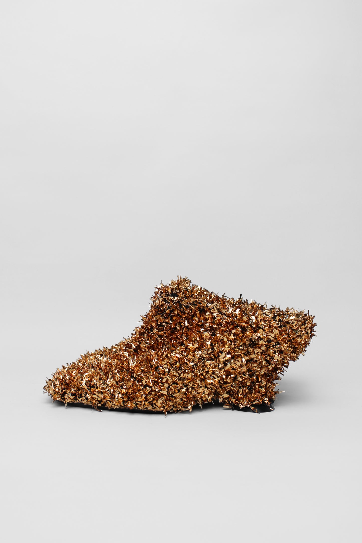 Dries Van Noten Copper TInsel Wedge Mules Size 38