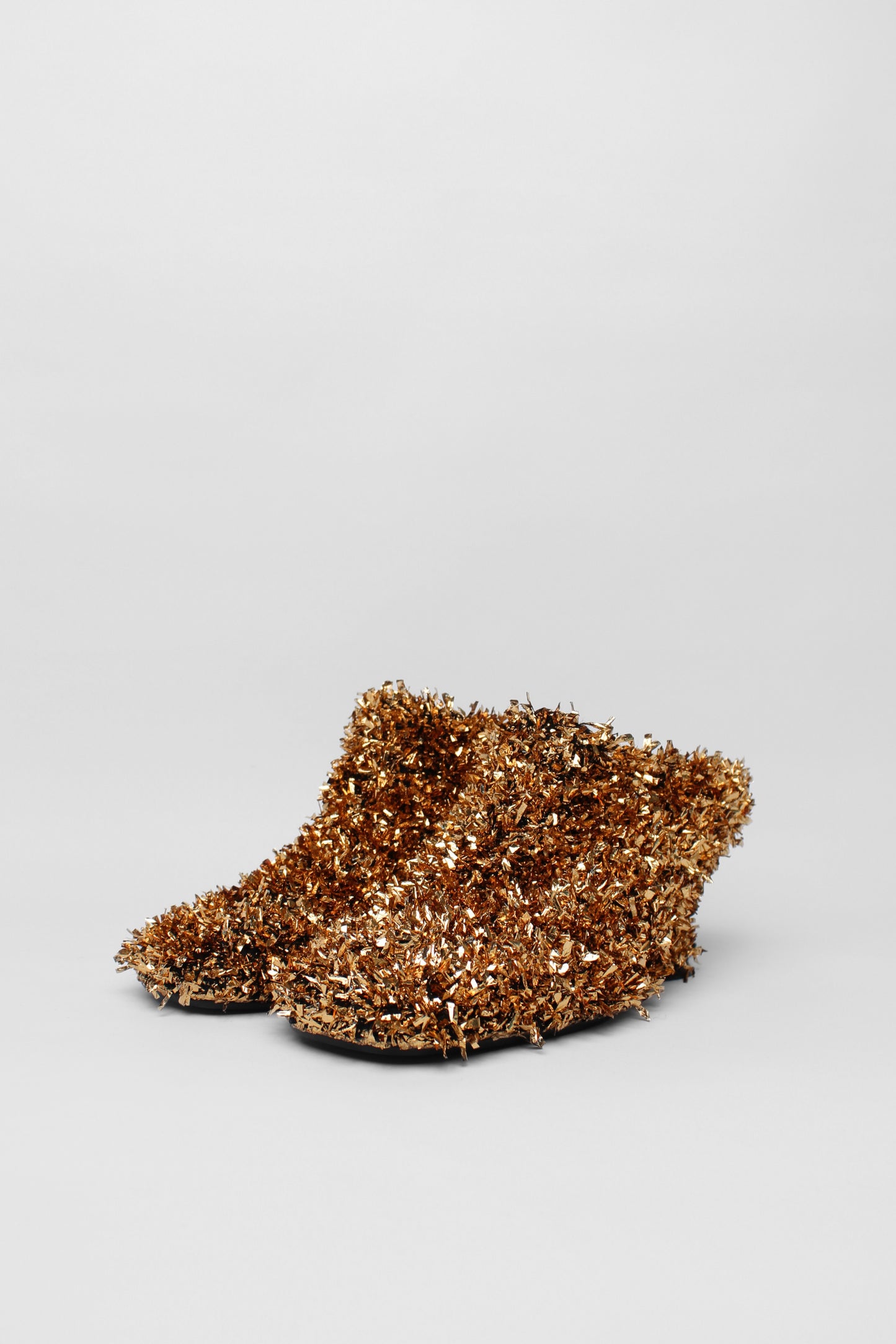 Dries Van Noten Copper TInsel Wedge Mules Size 38